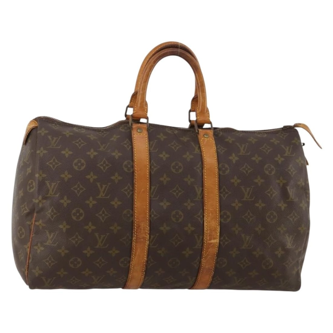 Louis Vuitton M41428 Keepall 45 Monogram Canvas Boston Bag: Louis Vuitton M41428 Keepall 45 Monogram Canvas Boston Bag A Louis Vuitton Monogram Keepall 45 Boston Bag in Monogram Canvas, made in France. This pre-owned bag is an older model with a CLAIR zipper a