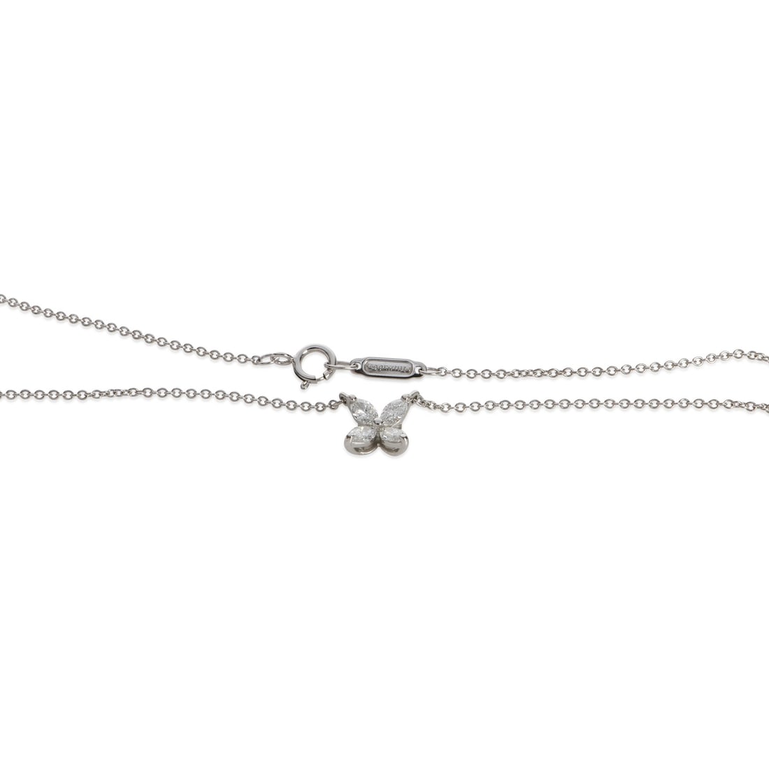 Tiffany & Co. Victoria Platinum Diamond Pendant with Box and Receipt: Tiffany & Co. Victoria Platinum Diamond Pendant with Box and Receipt This Tiffany & Co. Victoria pendant features a marquise-shaped design crafted from platinum with a total diamond weight of 0.32 car