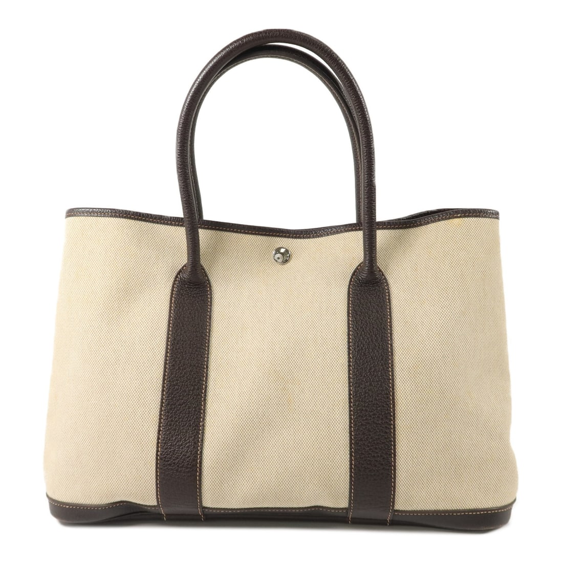 Hermes Garden Party PM Canvas Handbag Ebene Beige PHW (1 of 18)