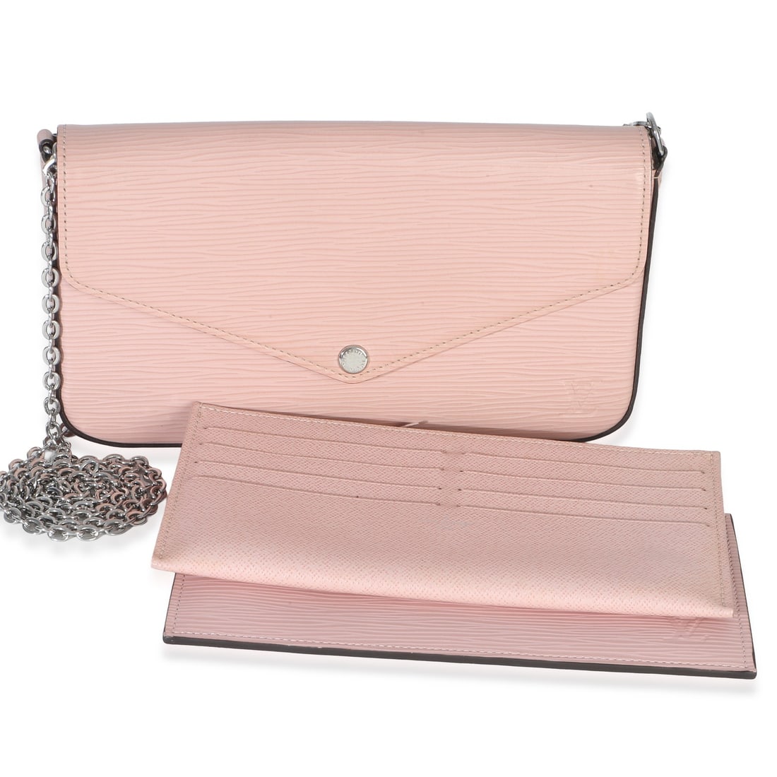 Louis Vuitton Felicie Pochette Pink Epi Leather Clutch: Louis Vuitton Felicie Pochette Pink Epi Leather Clutch This Louis Vuitton Pink Epi Leather Felicie Pochette is a versatile accessory crafted from durable pink Epi leather with a matching pink microfib