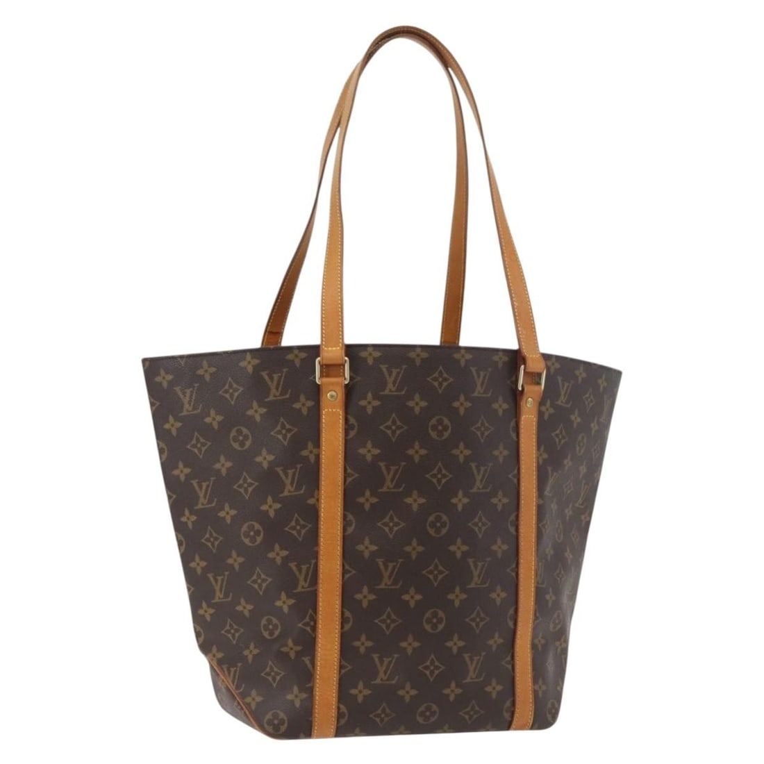 Louis Vuitton M51108 Sac Shopping Monogram Canvas Womens Tote: Louis Vuitton M51108 Sac Shopping Monogram Canvas Womens Tote Louis Vuitton Sac Shopping tote bag in Monogram canvas, made in France. This women's tote shows heavy use, with loss of shape, rubbing, pa