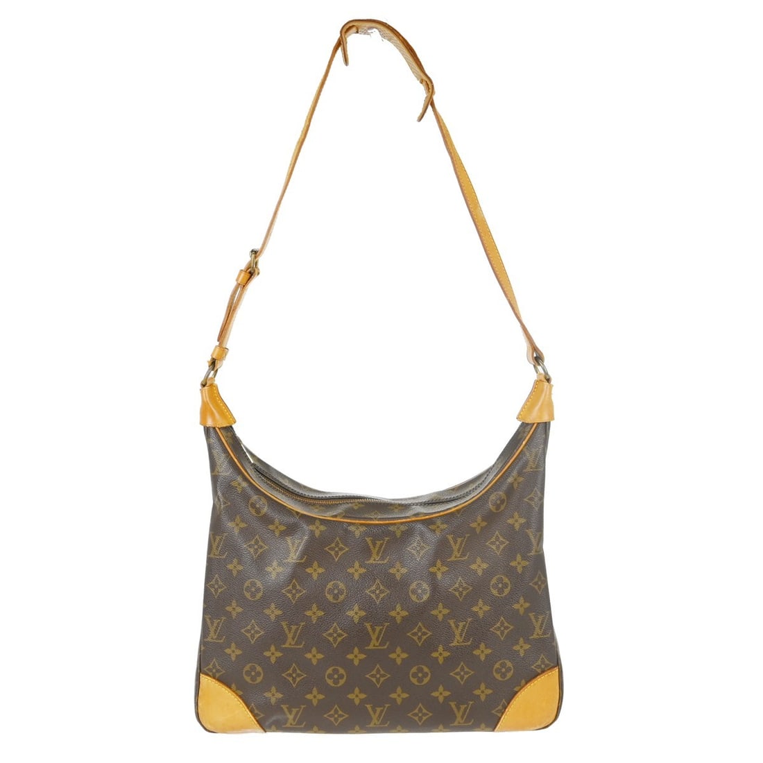 Louis Vuitton Boulogne 35 Monogram Canvas Shoulder Bag M51260: Louis Vuitton Boulogne 35 Monogram Canvas Shoulder Bag M51260 Vintage Louis Vuitton Boulogne 35 shoulder bag in brown Monogram canvas with leather trim and a zip closure. This women's medium bag is ma