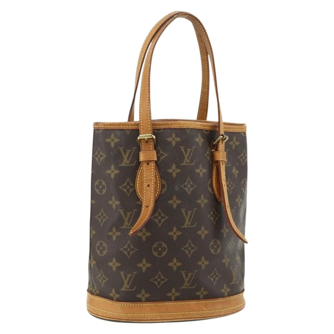 Louis Vuitton M42238 Bucket PM Monogram Canvas Shoulder Bag: Louis Vuitton M42238 Bucket PM Monogram Canvas Shoulder Bag A Louis Vuitton Monogram Bucket PM shoulder bag in Monogram Canvas, made in France. This pre-owned bag features a shoulder strap with an app