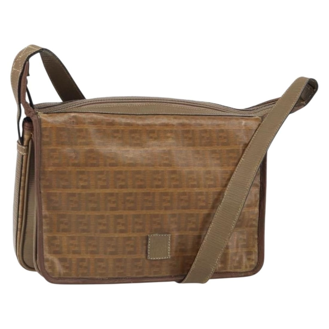 Brown Fendi Zucchino Canvas Shoulder Bag Italy: Brown Fendi Zucchino Canvas Shoulder Bag Italy This is a FENDI Zucchino Canvas shoulder bag in brown. Crafted in Italy, it features the signature Zucchino canvas exterior and a shoulder strap with a d