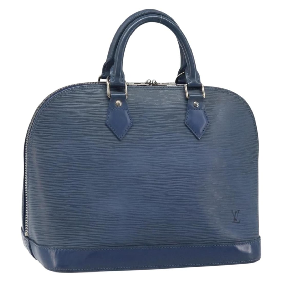 Louis Vuitton Alma Epi Leather Handbag Myrtille M5214G: Louis Vuitton Alma Epi Leather Handbag Myrtille M5214G Louis Vuitton Epi Alma hand bag in Myrtille color, made from Epi leather and made in France. The bag measures approximately W31 x H24 x D17 cm (W