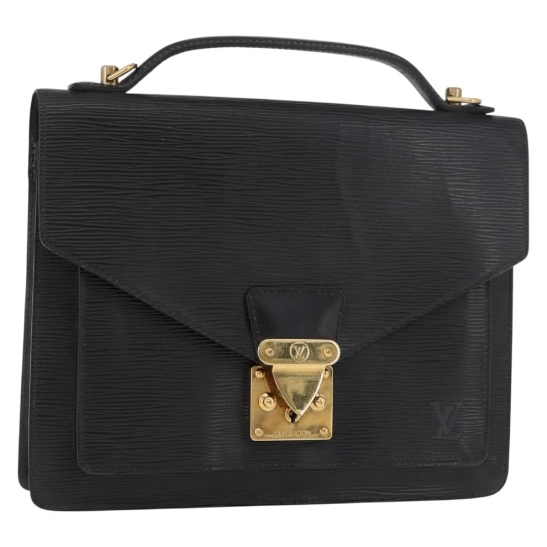 Louis Vuitton Monceau 28 Epi Leather Handbag Black M52122: Louis Vuitton Monceau 28 Epi Leather Handbag Black M52122 Louis Vuitton Epi Monceau 28 hand bag in black Epi leather, made in France. The bag measures approximately W27.5 cm x H22.5 cm x D6 cm, with a