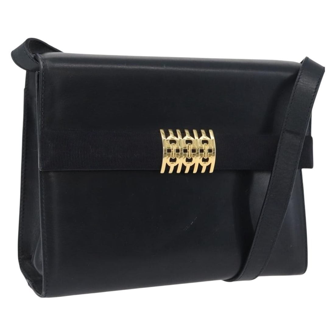 Salvatore Ferragamo Gancini Navy Leather Shoulder Bag Gold Hardware Italy: Salvatore Ferragamo Gancini Navy Leather Shoulder Bag Gold Hardware Italy This Salvatore Ferragamo Gancini shoulder bag features navy leather with gold-tone accents. Designed for women, it has a compa