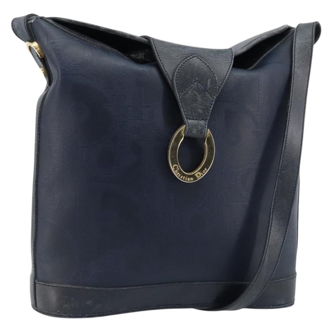 Christian Dior PVC Leather Shoulder Bag Black Gold Tone: Christian Dior PVC Leather Shoulder Bag Black Gold Tone A Christian Dior shoulder bag in black and gold PVC leather, made in France. It features a shoulder bag style and comes with the item shown in t