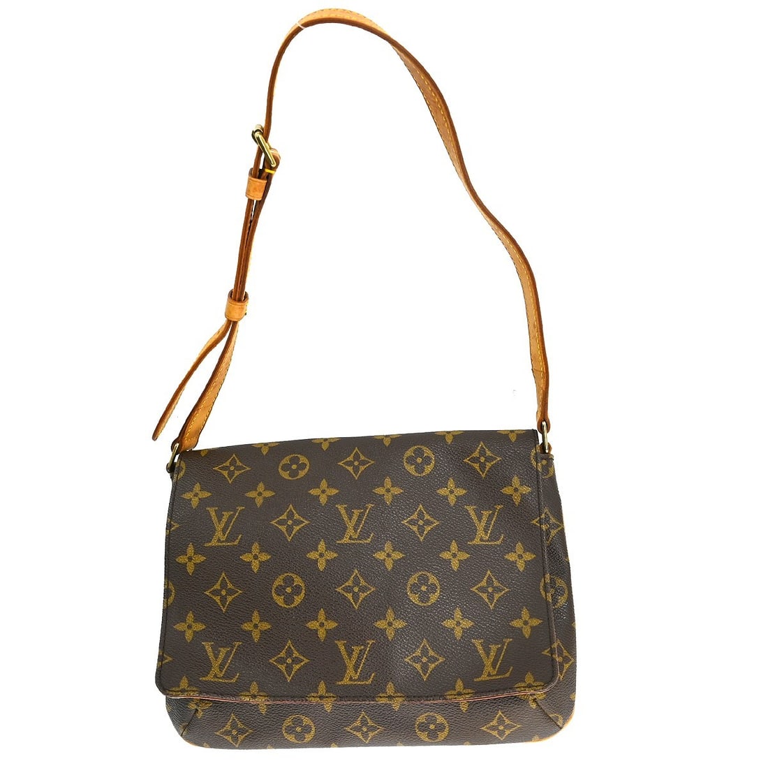 Louis Vuitton Musette Tango Monogram Shoulder Bag M51257: Louis Vuitton Musette Tango Monogram Shoulder Bag M51257 Louis Vuitton Musette Tango short shoulder bag in Monogram canvas with a flap magnet closure. It features a shoulder strap with adjustable cros
