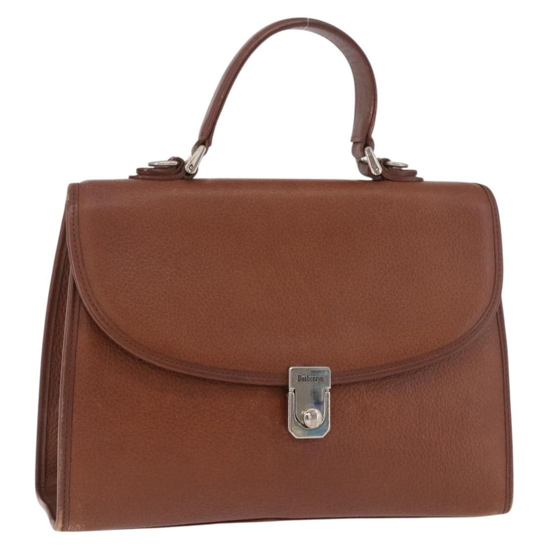 Burberrys Brown Gold Leather Handbag Women Italy: Burberrys Brown Gold Leather Handbag Women Italy This Burberrys women's handbag is crafted from brown leather with gold accents and features a classic, structured silhouette. The bag measures approxim