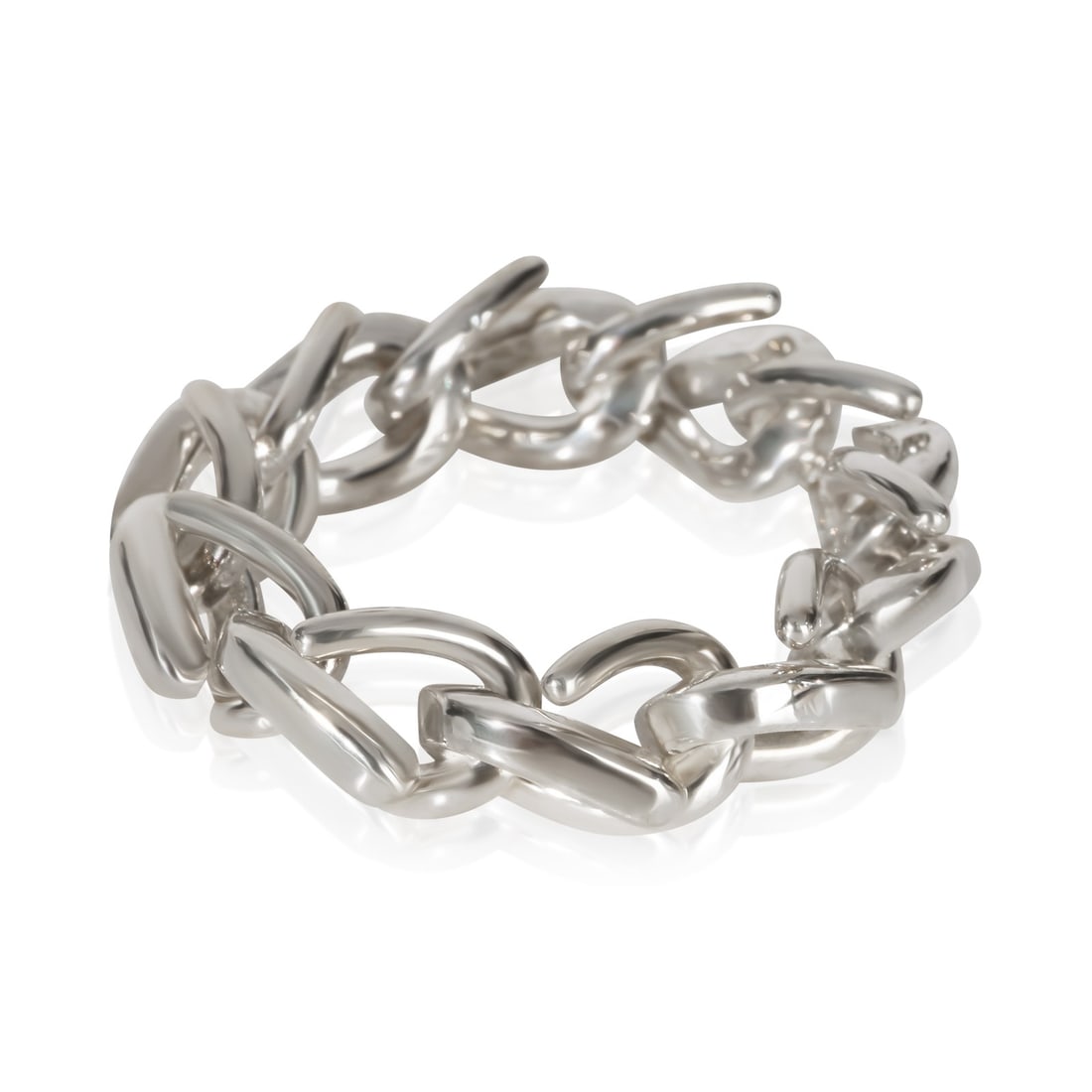 Tiffany & Co. Forged Link Sterling Silver Men's Ring Size 11.75: Tiffany & Co. Forged Link Sterling Silver Men's Ring Size 11.75 This Tiffany & Co. Forged Link ring is crafted from sterling silver and features a bold, contemporary design. Part of the Forged Link co