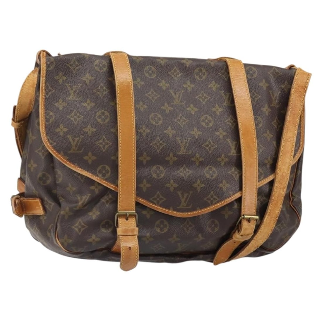 Louis Vuitton Saumur 43 Monogram Canvas Shoulder Bag M42252: Louis Vuitton Saumur 43 Monogram Canvas Shoulder Bag M42252 This Louis Vuitton Monogram Saumur 43 is a classic shoulder bag crafted from durable Monogram Canvas. The bag features a spacious interior a