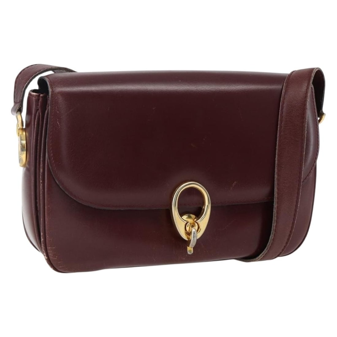 CELINE Red Leather Shoulder Bag Gold Tone Italy: CELINE Red Leather Shoulder Bag Gold Tone Italy This CELINE shoulder bag is crafted from red leather with gold-tone accents. Designed for women, it features a classic shoulder strap with an adjustable