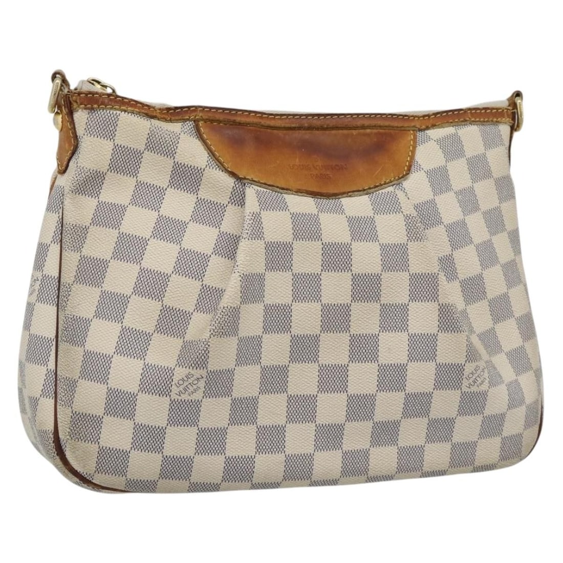 Louis Vuitton N41113 Siracusa PM Damier Azur Shoulder Bag: Louis Vuitton N41113 Siracusa PM Damier Azur Shoulder Bag Louis Vuitton Damier Azur Siracusa PM shoulder bag in Damier Azur canvas, made in France. This women's bag is identified by product number N41