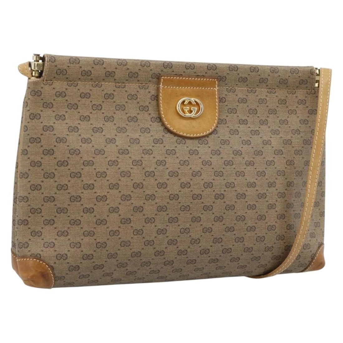Gucci 183600 Micro GG Supreme PVC Leather Shoulder Bag Beige Gold: Gucci 183600 Micro GG Supreme PVC Leather Shoulder Bag Beige Gold Authentic Gucci Micro GG Supreme shoulder bag in beige and gold-tone coloring, crafted from PVC leather and Micro Small GG canvas. Thi