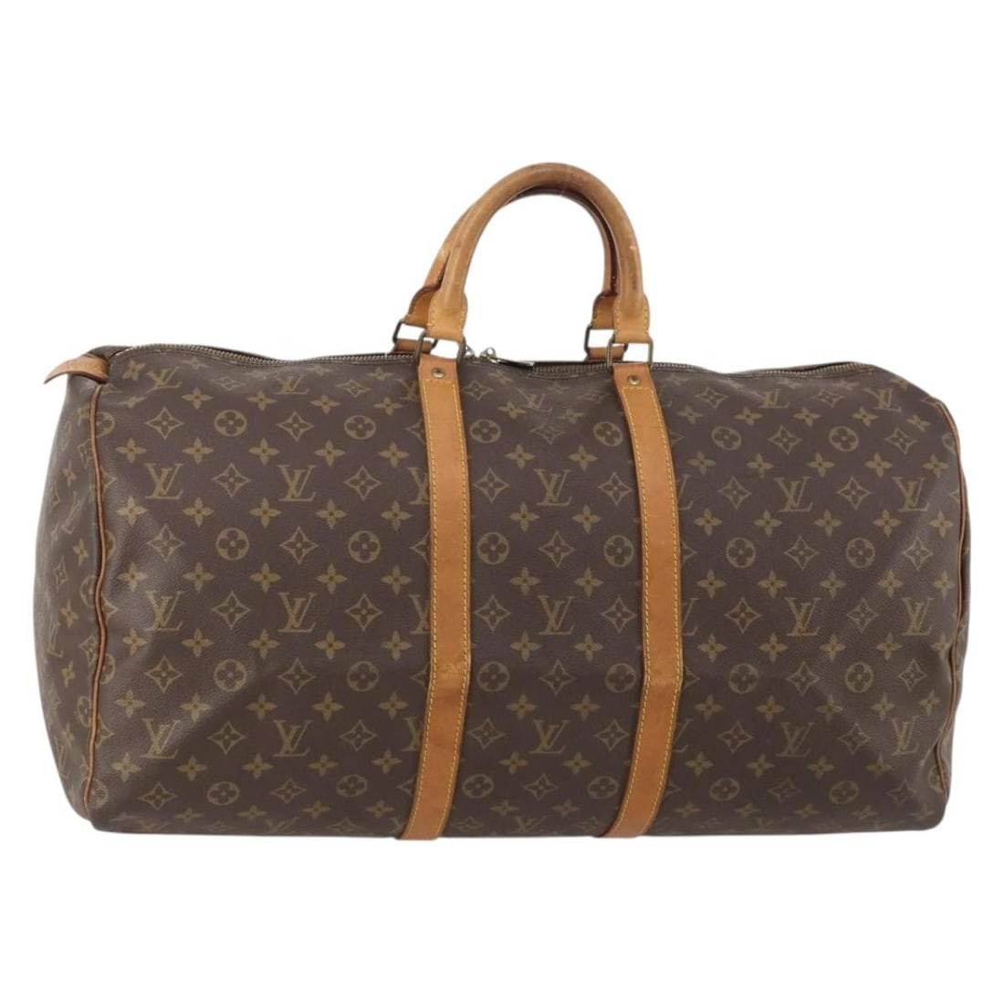 Louis Vuitton M41424 Keepall 55 Monogram Canvas Boston Bag: Louis Vuitton M41424 Keepall 55 Monogram Canvas Boston Bag A Louis Vuitton Keepall 55 Boston Bag in Monogram Canvas, made in France and identified by product number M41424. This women's bag features t