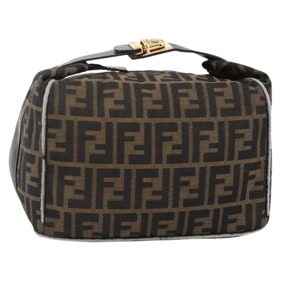 FENDI Zucca Canvas Satchel Brown Black with Key Clochette (1 of 18)