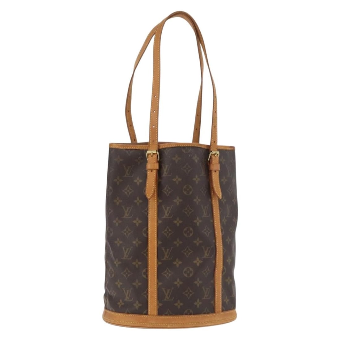 Louis Vuitton M42236 Bucket GM Monogram Canvas Shoulder Bag: Louis Vuitton M42236 Bucket GM Monogram Canvas Shoulder Bag Louis Vuitton Monogram Bucket GM shoulder bag in Monogram canvas, made in France. This women's shoulder bag features an adjustable shoulder 