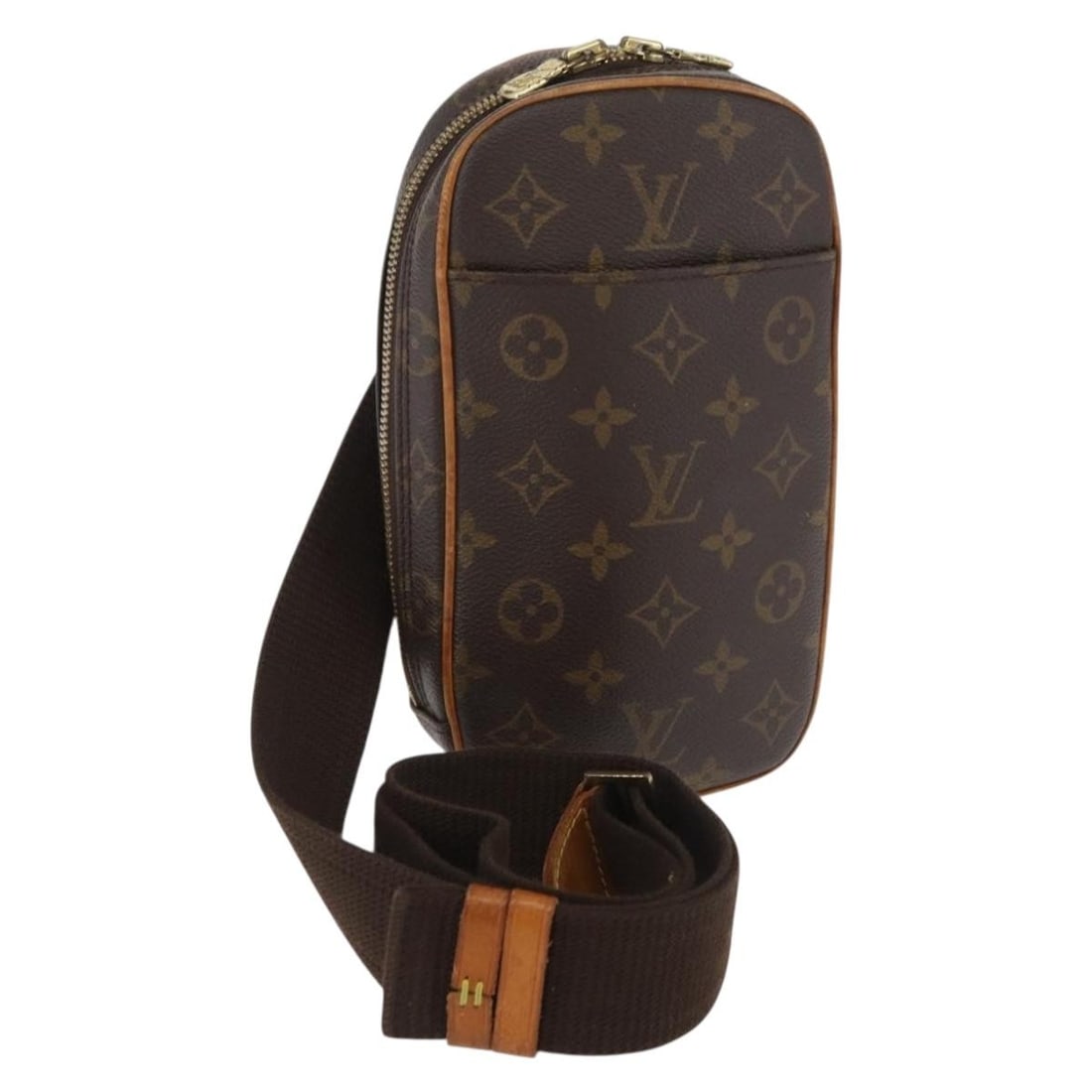 Louis Vuitton M51870 Pochette Gange Monogram Canvas Shoulder Bag: Louis Vuitton M51870 Pochette Gange Monogram Canvas Shoulder Bag Louis Vuitton Monogram Pochette Gange shoulder bag in Monogram canvas, model M51870, made in Spain. This women's shoulder bag shows hea