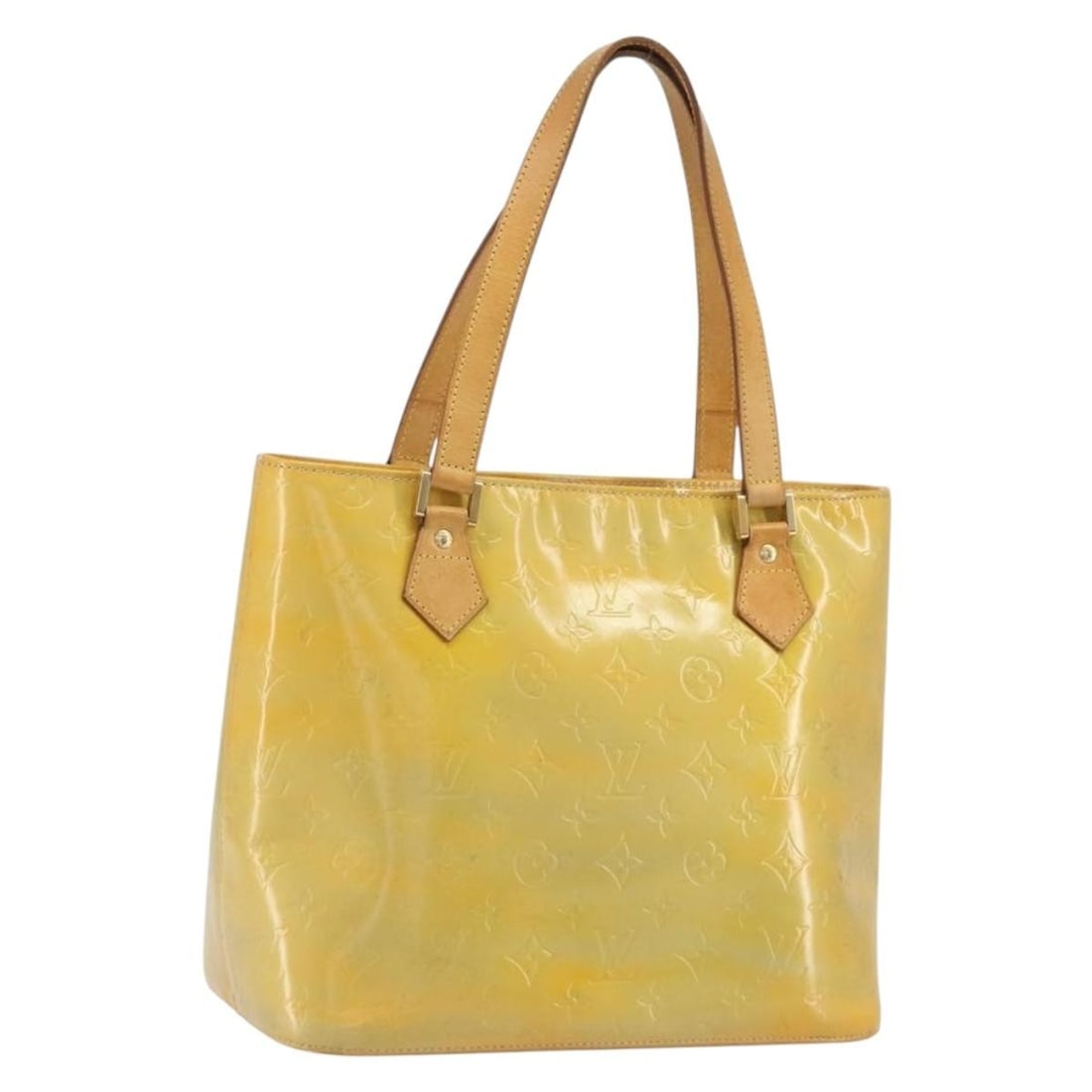 Louis Vuitton Houston Gris Monogram Vernis Patent Leather Handbag M91053: Louis Vuitton Houston Gris Monogram Vernis Patent Leather Handbag M91053 Louis Vuitton Monogram Vernis Houston handbag in Gris, made from patent leather and made in France. This pre-owned bag is ident