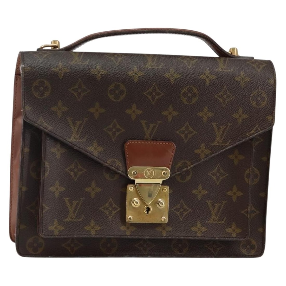 Louis Vuitton M51185 Monceau 28 Monogram Canvas Handbag: Louis Vuitton M51185 Monceau 28 Monogram Canvas Handbag Louis Vuitton Monceau 28 handbag in Monogram canvas, made in France. This women's bag shows heavy use with visible wear throughout, including an