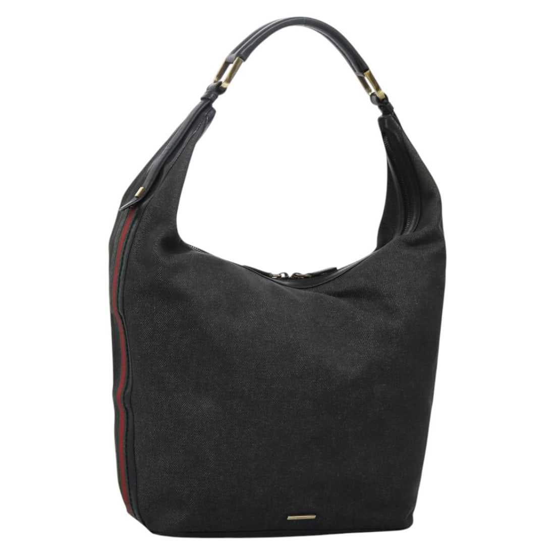 Gucci Sherry Line Canvas Shoulder Bag Black Red Green 73884: Gucci Sherry Line Canvas Shoulder Bag Black Red Green 73884 This GUCCI Web Sherry Line shoulder bag features a striking black canvas body accented with the iconic red and green web detailing. Designed