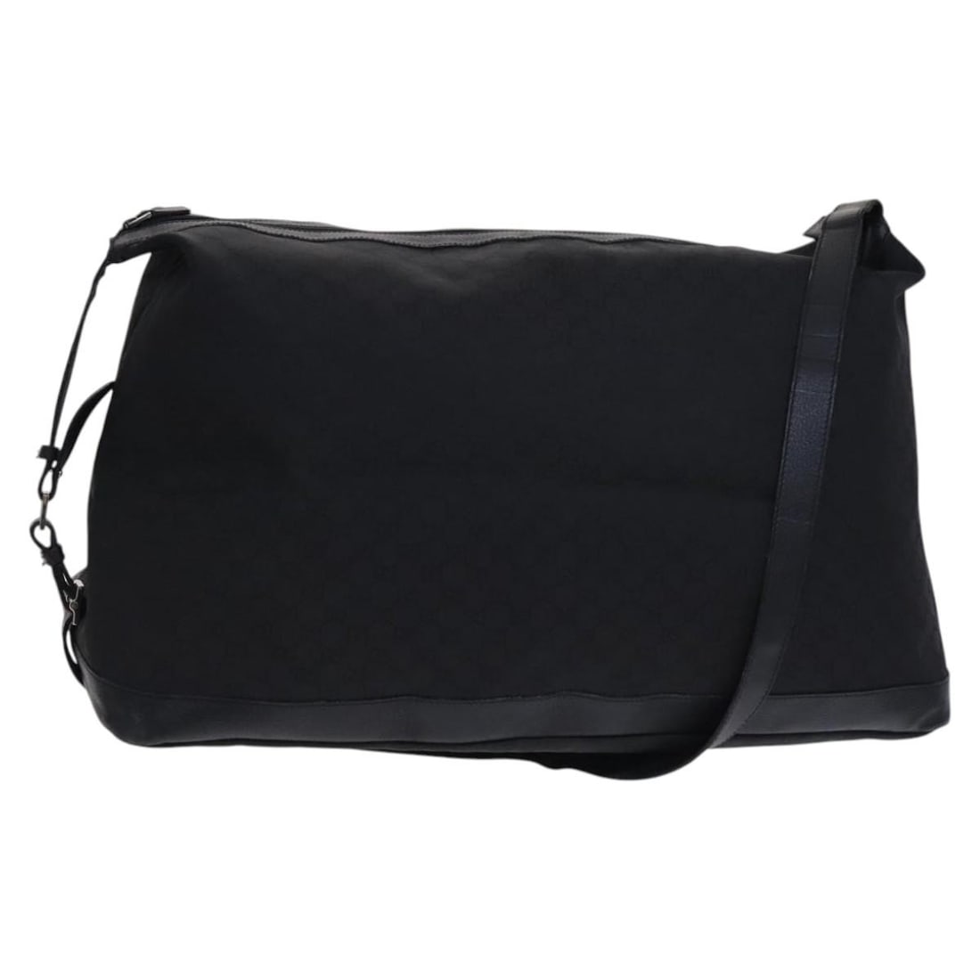 GUCCI 105669 GG Canvas Nylon Shoulder Bag Black Silver: GUCCI 105669 GG Canvas Nylon Shoulder Bag Black Silver Gucci shoulder bag in black nylon with GG canvas and silver-tone accents. Made in Italy, this women's bag has an adjustable shoulder strap and is