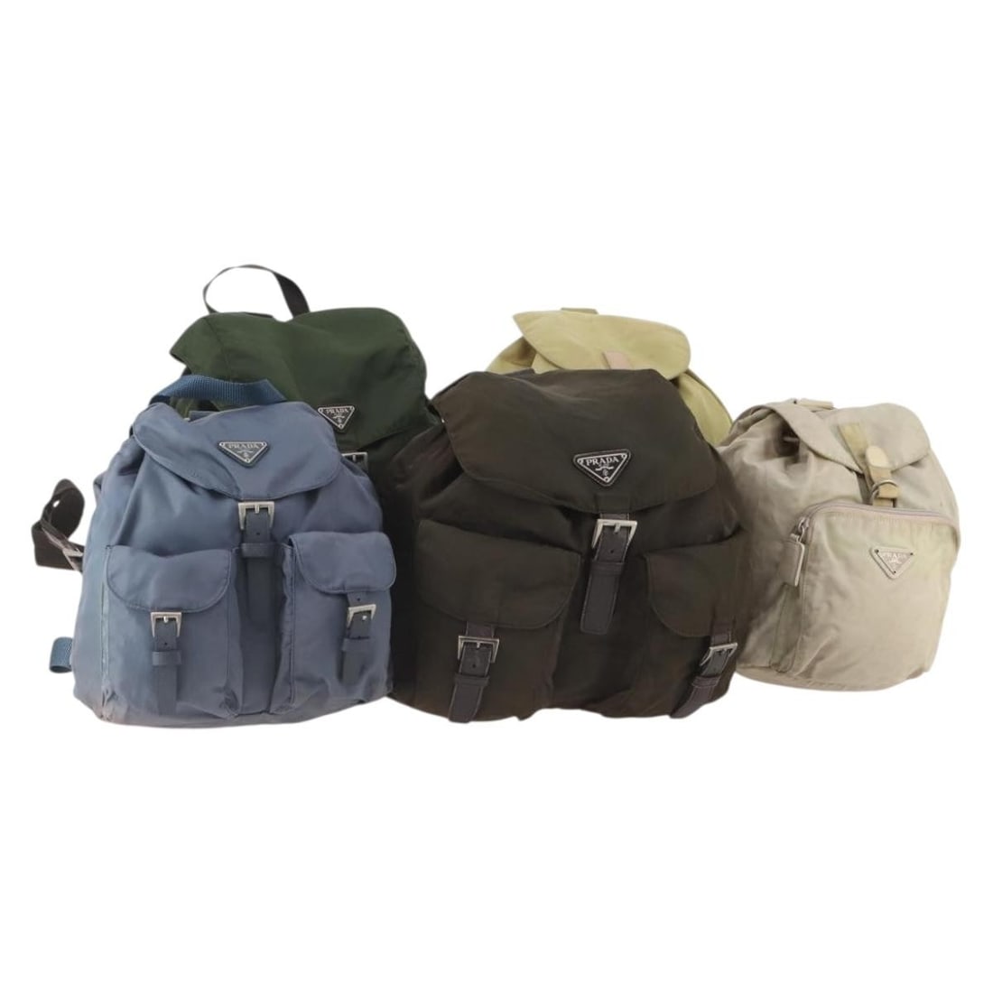 PRADA Nylon Green Beige Blue Backpack with Guarantee Card (1 of 18)