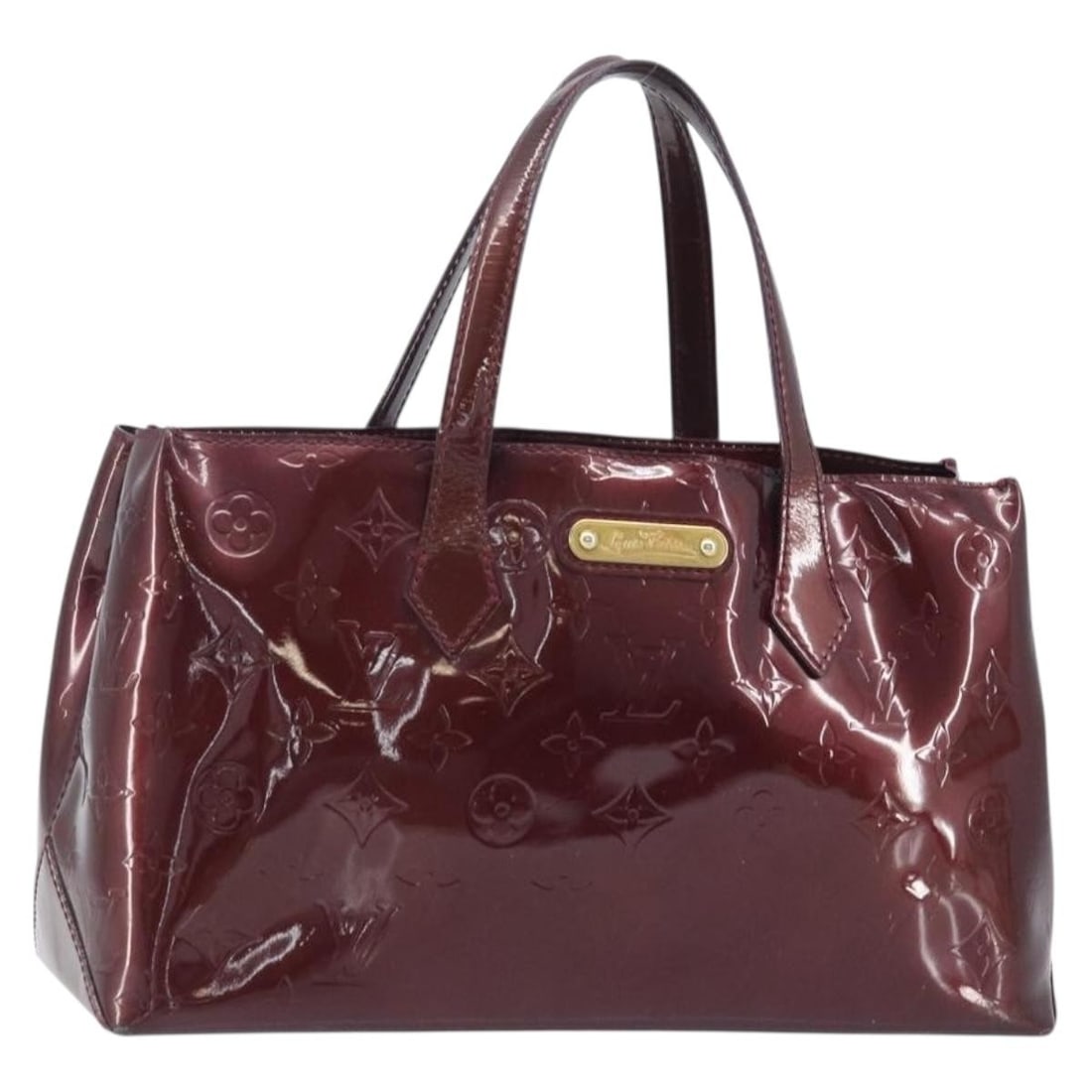Louis Vuitton Wilshire PM Rouge Favist Patent Leather Handbag M91644: Louis Vuitton Wilshire PM Rouge Favist Patent Leather Handbag M91644 This Louis Vuitton Monogram Vernis Wilshire PM handbag in Rouge Favist features a glossy patent leather exterior with the signature