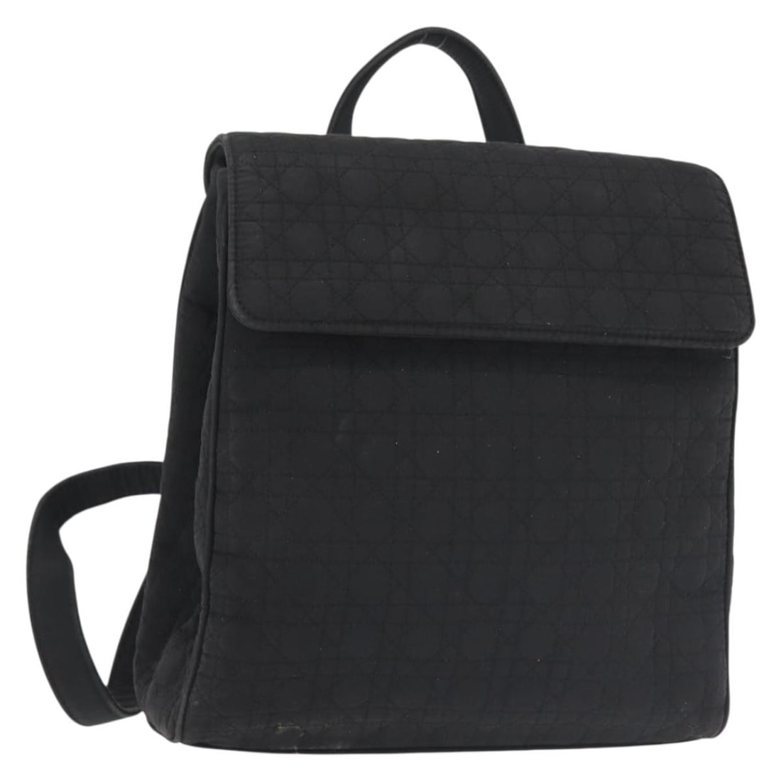 Christian Dior Cannage Nylon Backpack Black with Gold Charm: Christian Dior Cannage Nylon Backpack Black with Gold Charm Christian Dior Cannage backpack in black nylon with gold-tone accents. Made in Italy, this women's backpack includes a charm accessory. Cond