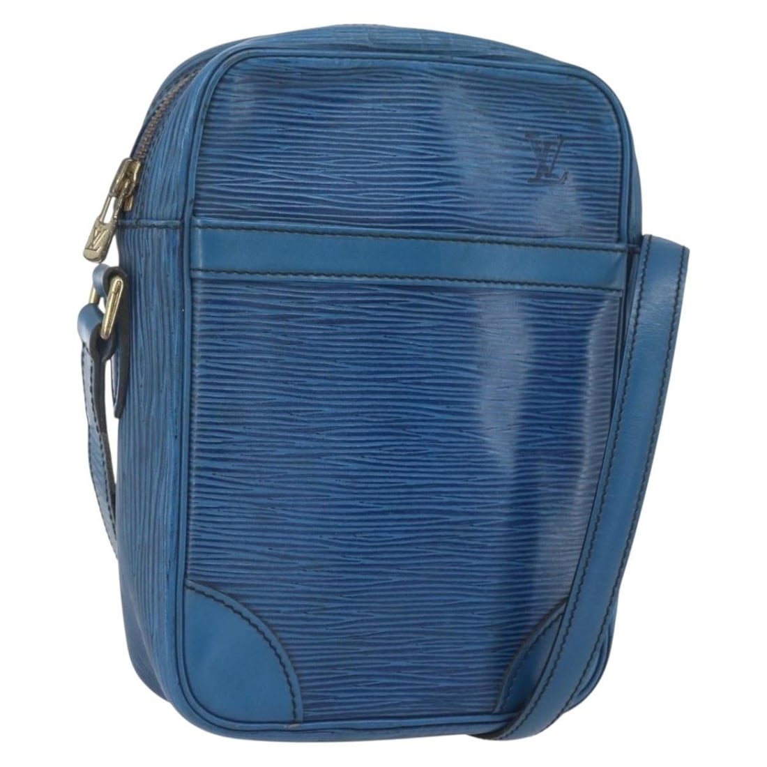 Louis Vuitton Epi Leather Blue Danube Shoulder Bag M45635: Louis Vuitton Epi Leather Blue Danube Shoulder Bag M45635 This Louis Vuitton Epi Danube Shoulder Bag features a blue Epi leather exterior and is designed for women. The bag includes an adjustable shou