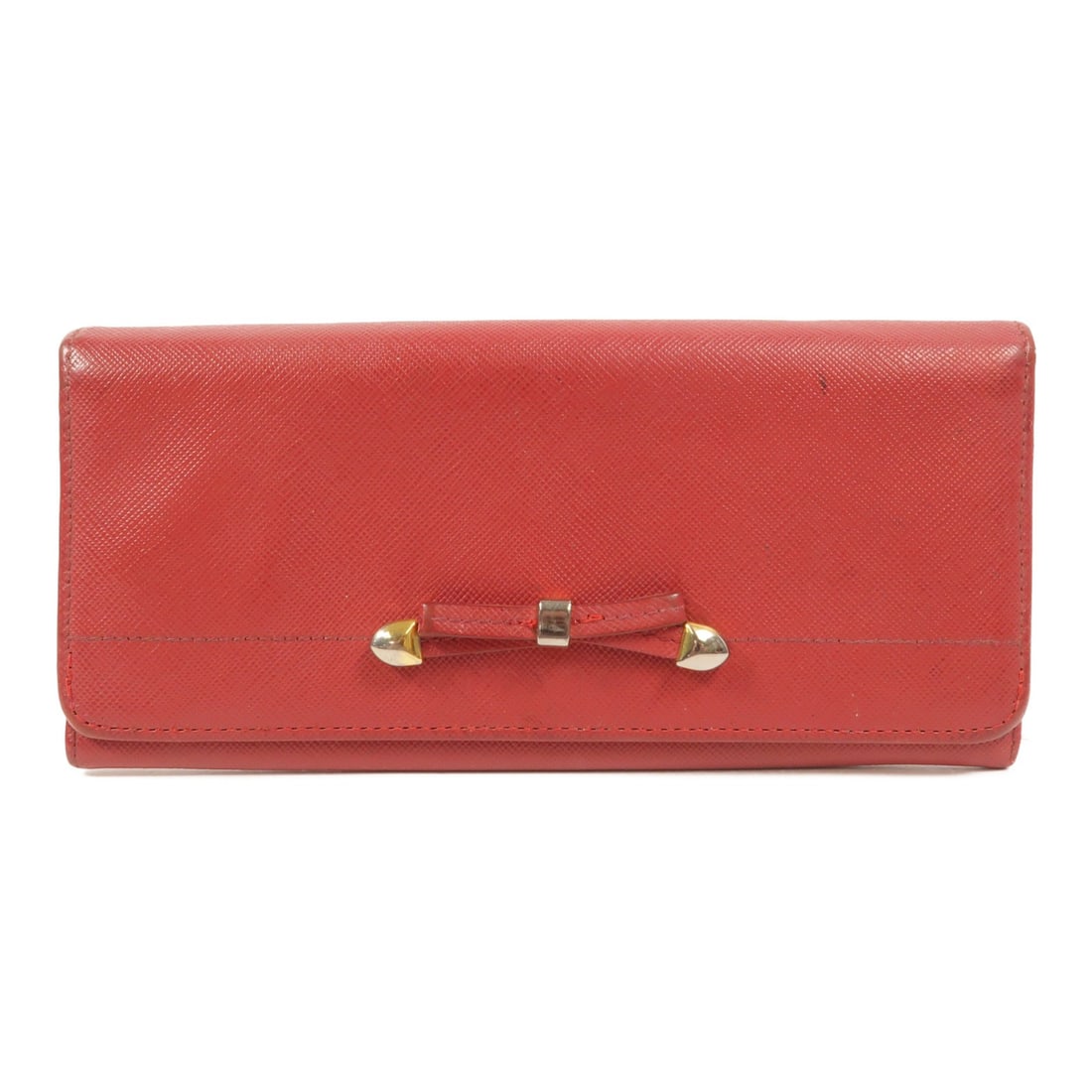 PRADA red leather bifold long wallet for women (1 of 15)