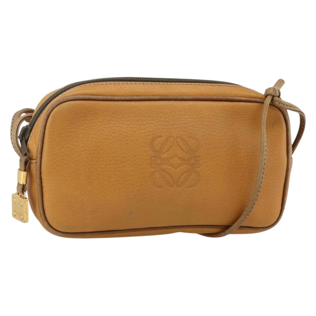 LOEWE Beige Gold Leather Shoulder Bag for Women: LOEWE Beige Gold Leather Shoulder Bag for Women LOEWE shoulder bag in beige and gold leather, made in Spain. It features a shoulder strap with an approximate 23.6 inch (60 cm) drop and measures approx