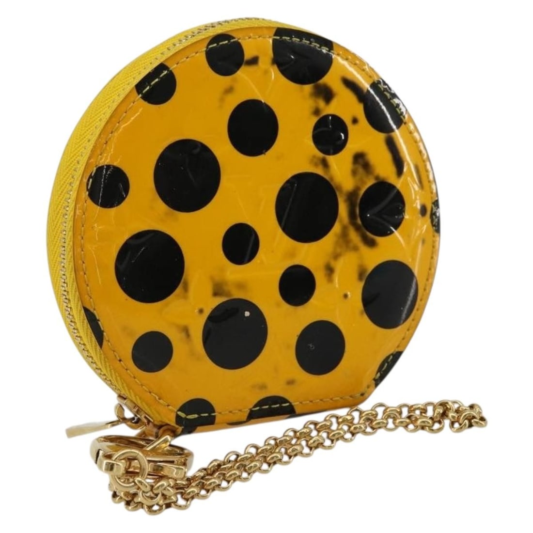 Louis Vuitton M91569 Vernis coin purse yellow black patent leather: Louis Vuitton M91569 Vernis coin purse yellow black patent leather Louis Vuitton Vernis Porte Monnaie Chapo coin purse in yellow and black patent leather. Made in France, this women's compact purse is