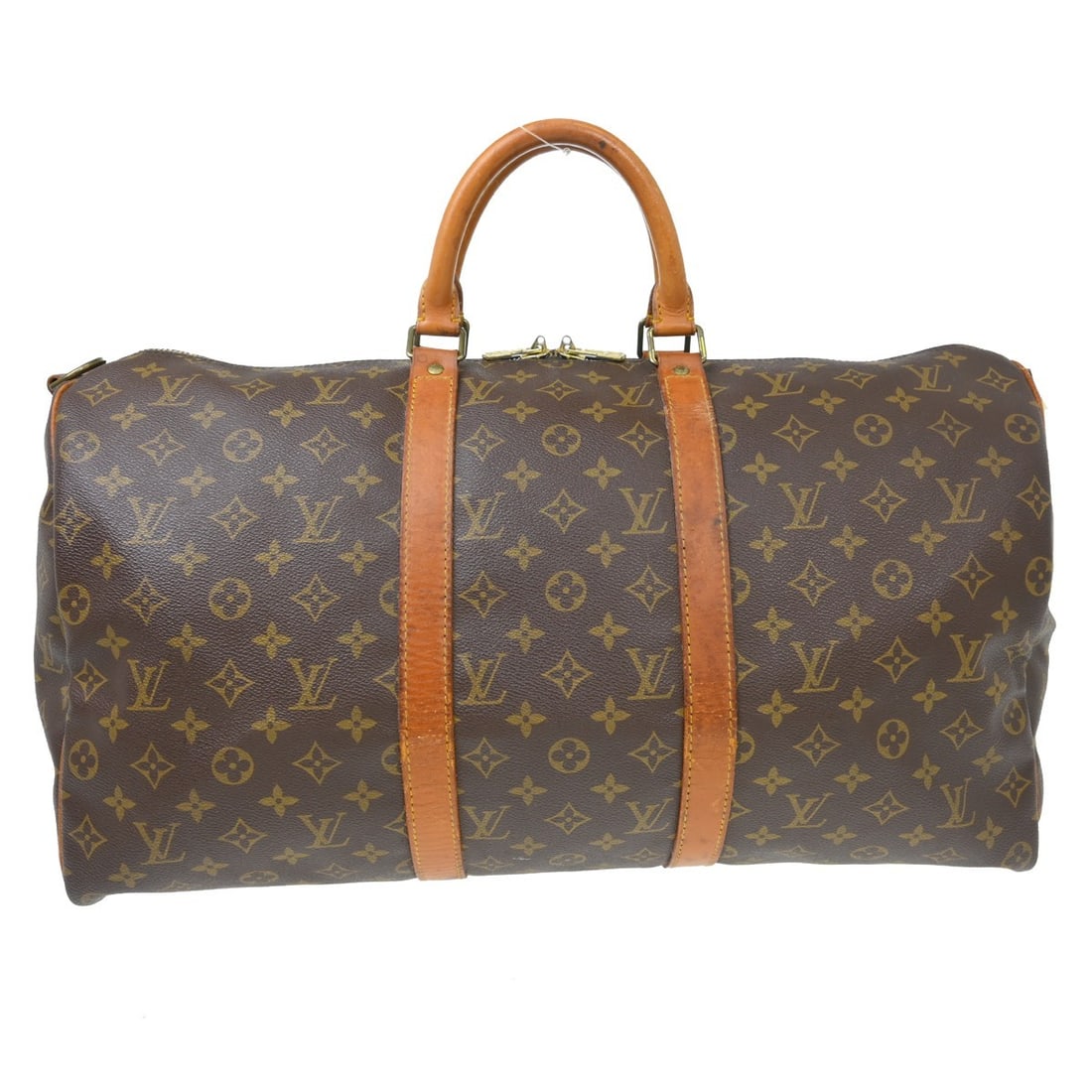 Louis Vuitton Keepall Bandouliere 50 Monogram Travel Bag M41416: Louis Vuitton Keepall Bandouliere 50 Monogram Travel Bag M41416 Vintage Louis Vuitton Keepall 50 Bandouliere travel handbag in Monogram canvas with leather handles and trim. This large unisex bag feat