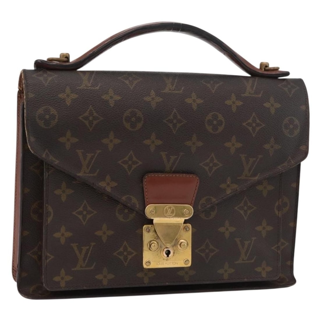 Louis Vuitton Monceau 28 Monogram Canvas Handbag M51185 France: Louis Vuitton Monceau 28 Monogram Canvas Handbag M51185 France This Louis Vuitton Monceau 28 handbag is crafted from the brand's signature Monogram Canvas and was made in France. The bag features an a