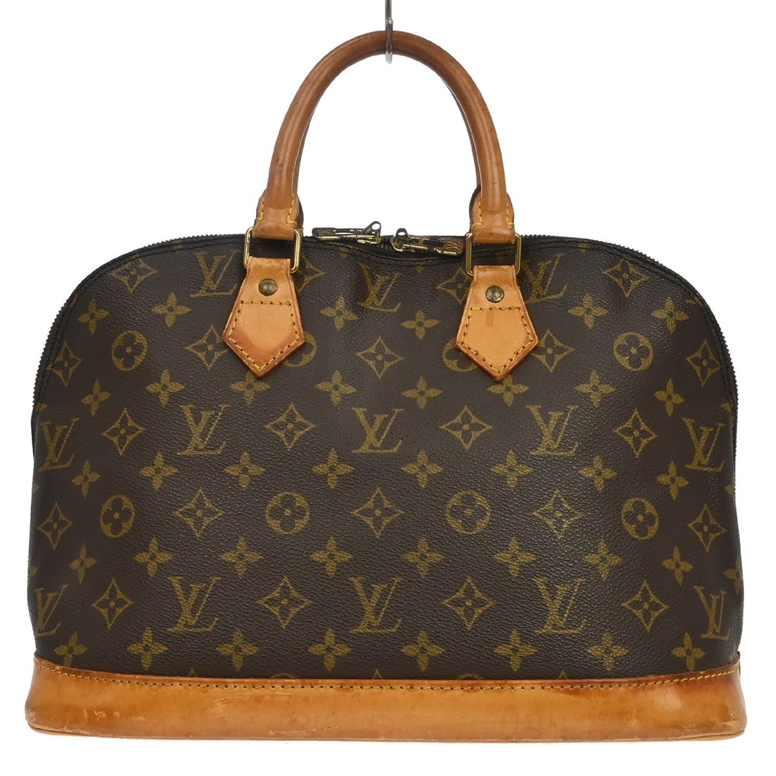 Louis Vuitton Alma M51130 Monogram Canvas Satchel Bag: Louis Vuitton Alma M51130 Monogram Canvas Satchel Bag Vintage Louis Vuitton Alma handbag in Monogram canvas with leather trim, double handles, zip closure, and one interior pocket. This women's medium