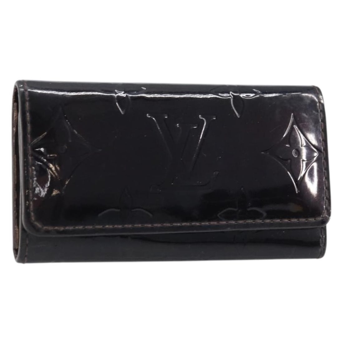 Louis Vuitton Amarante Vernis Patent Leather 4 Key Holder M93517 Spain: Louis Vuitton Amarante Vernis Patent Leather 4 Key Holder M93517 Spain This Louis Vuitton Vernis Multicles 4 Key Case in Amarante is crafted from patent leather and designed for women. It features a c