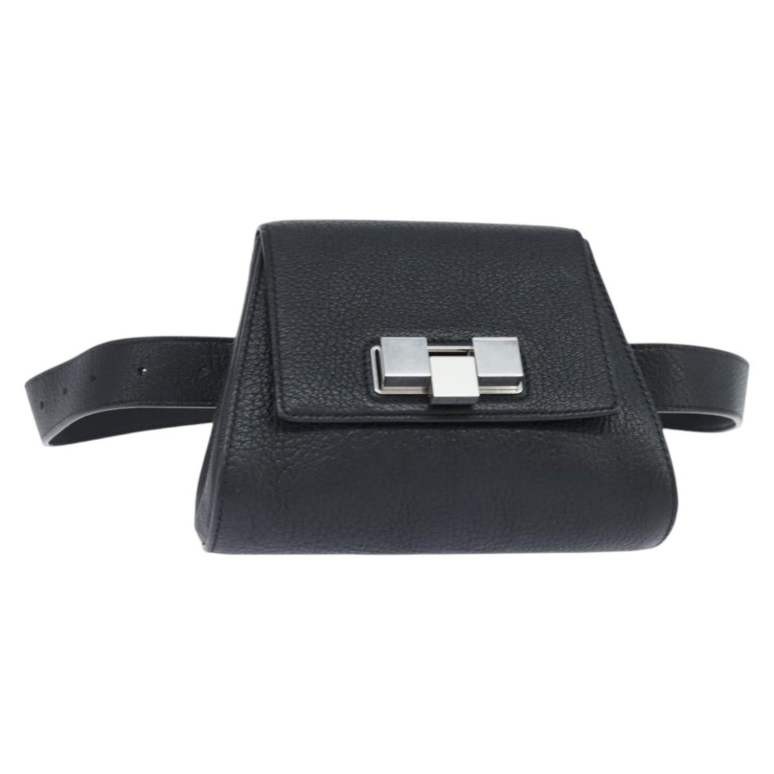Bottega Veneta Intrecciato Leather Waist Bag Black Silver Italy: Bottega Veneta Intrecciato Leather Waist Bag Black Silver Italy Black leather waist pouch in a waist bag style with silver-tone metal fittings. Made in Italy, it features an Intrecciato design and mea