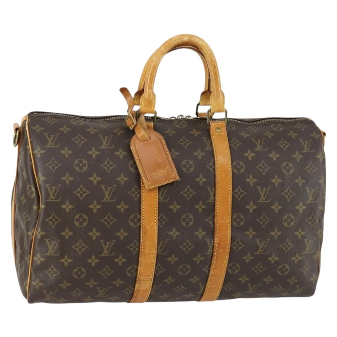 Louis Vuitton M41418 Keepall Bandouliere 45 Monogram Boston Bag: Louis Vuitton M41418 Keepall Bandouliere 45 Monogram Boston Bag Louis Vuitton Keepall Bandouliere 45 Boston bag in Monogram canvas. This travel bag includes a name tag and is marked M41418. Condition 