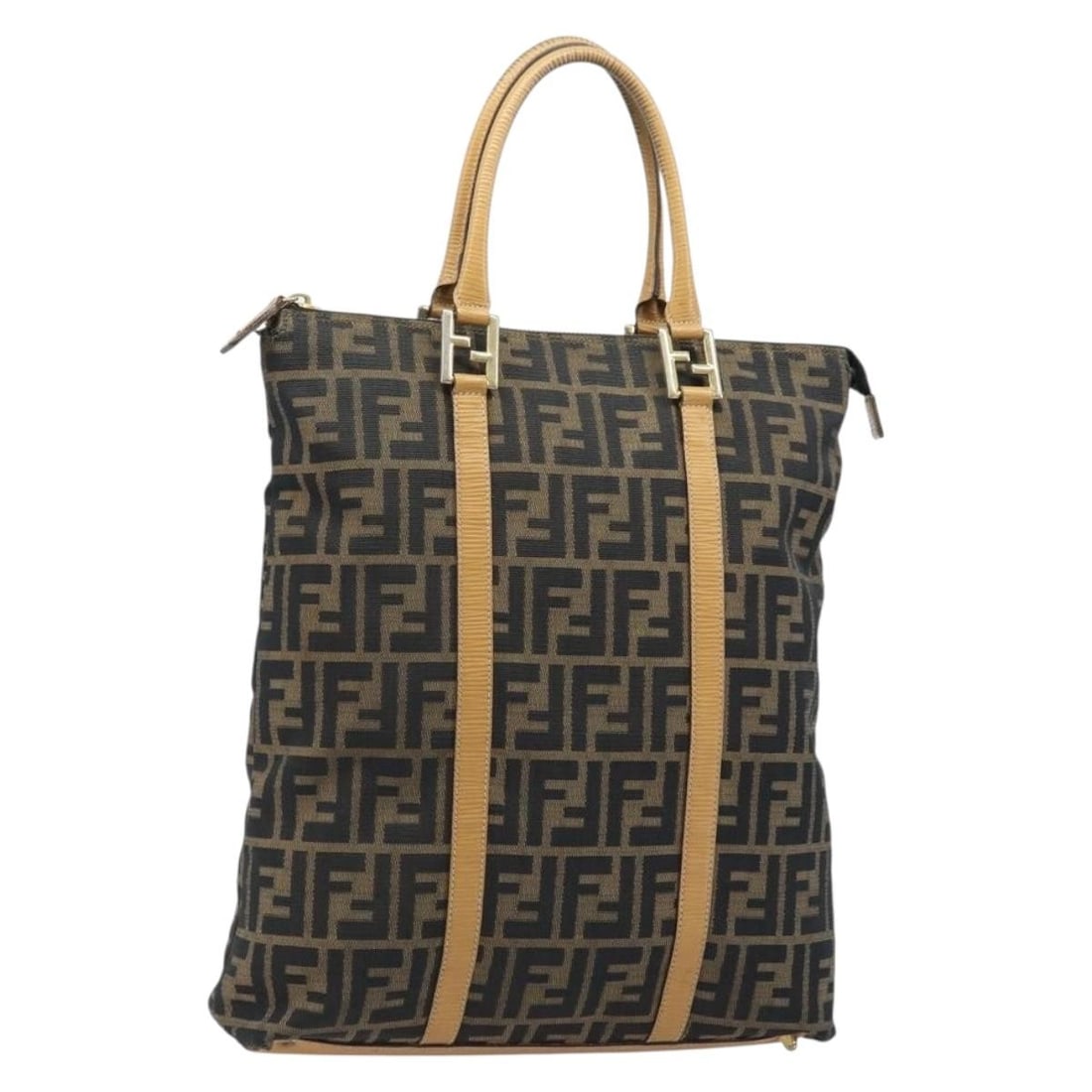 FENDI Zucca Canvas Tote Black Brown Womens Italy: FENDI Zucca Canvas Tote Black Brown Womens Italy Authentic Fendi tote bag in black and brown Zucca canvas. This women's bag is made in Italy and shows heavy use, including surface wear and loss of sha