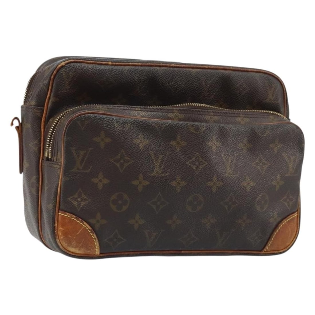 Louis Vuitton Nile Monogram Canvas Shoulder Bag M45244 France: Louis Vuitton Nile Monogram Canvas Shoulder Bag M45244 France This is a Louis Vuitton Monogram Nile Shoulder Bag, model M45244, crafted from signature monogram canvas. Designed for women, the bag feat