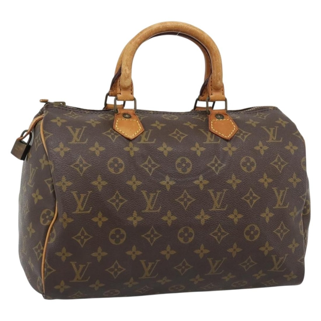 Louis Vuitton M41526 Speedy 30 Monogram Canvas Handbag Padlock: Louis Vuitton M41526 Speedy 30 Monogram Canvas Handbag Padlock Louis Vuitton Speedy 30 hand bag in Monogram Canvas with Monogram colorway, made in France. It comes with a padlock and is identified as 