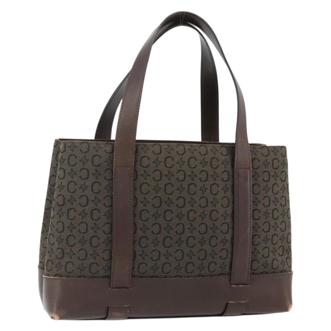 Celine C Macadam Canvas Handbag Brown Gold Tone Italy: Celine C Macadam Canvas Handbag Brown Gold Tone Italy Celine C Macadam canvas hand bag in brown and gold, made in Italy. The bag features a handle drop of approximately 15 cm and comes as the item sho