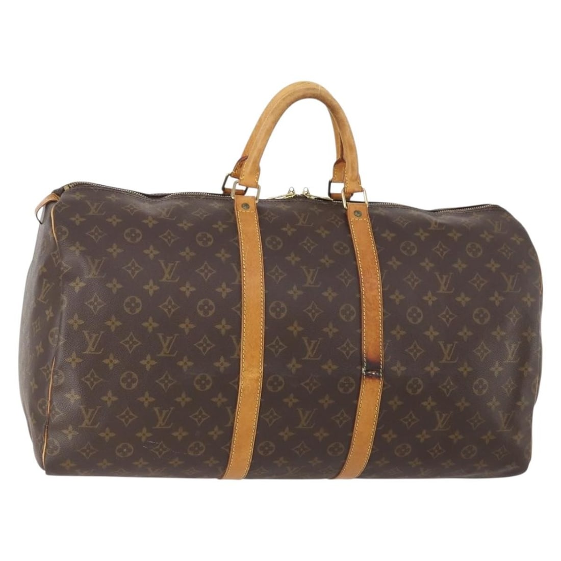 Monogram Canvas Keepall 55 Boston Bag M41424 by Louis Vuitton: Monogram Canvas Keepall 55 Boston Bag M41424 by Louis Vuitton This is a Louis Vuitton Monogram Keepall 55 Boston Bag, crafted from iconic monogram canvas. The bag features a spacious interior and is d