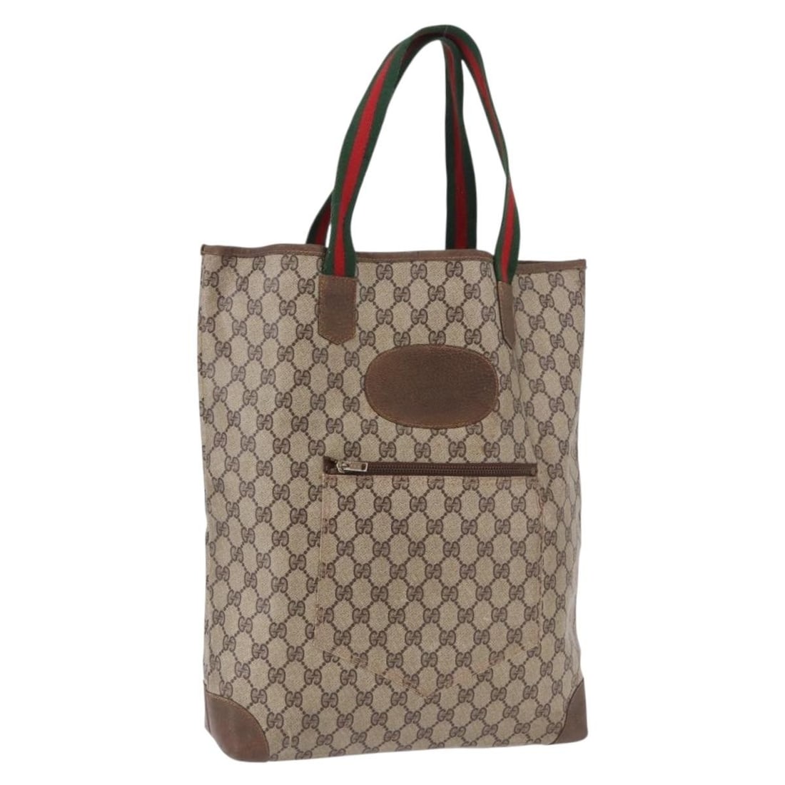 Gucci Sherry Web GG Supreme Beige PVC Leather Tote: Gucci Sherry Web GG Supreme Beige PVC Leather Tote Gucci GG Supreme Web Sherry Line tote bag in beige PVC leather and GG canvas. Made in Italy, it measures approximately 31 cm W x 41 cm H x 11 cm D wi