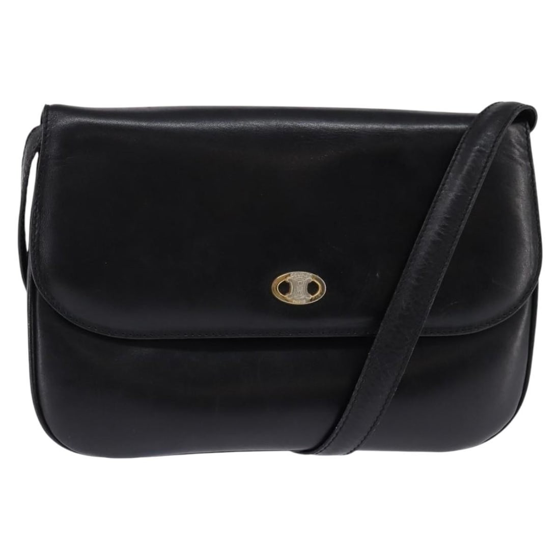 CELINE Black Gold Leather Shoulder Bag Made in Italy BA6109: CELINE Black Gold Leather Shoulder Bag Made in Italy BA6109 This authentic CELINE Shoulder Bag is crafted from high-quality leather in a sophisticated black and gold color combination. Made in Italy, 