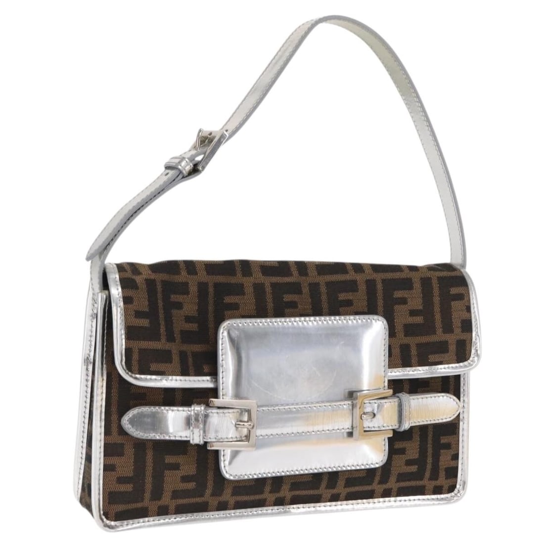 Fendi Zucca Canvas Shoulder Bag Black Brown with Dust Bag: Fendi Zucca Canvas Shoulder Bag Black Brown with Dust Bag A Fendi shoulder bag in black and brown Zucca canvas, made in Italy. It comes with a dust bag and features a shoulder drop of approximately 15