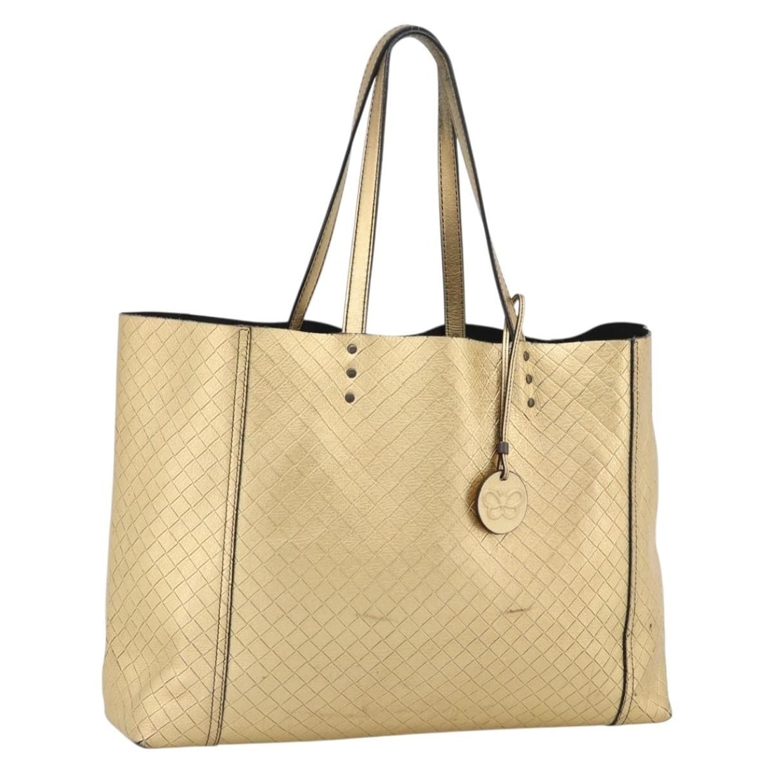 Bottega Veneta Mirage Leather Tote in Gold Made in Italy (1 of 18)