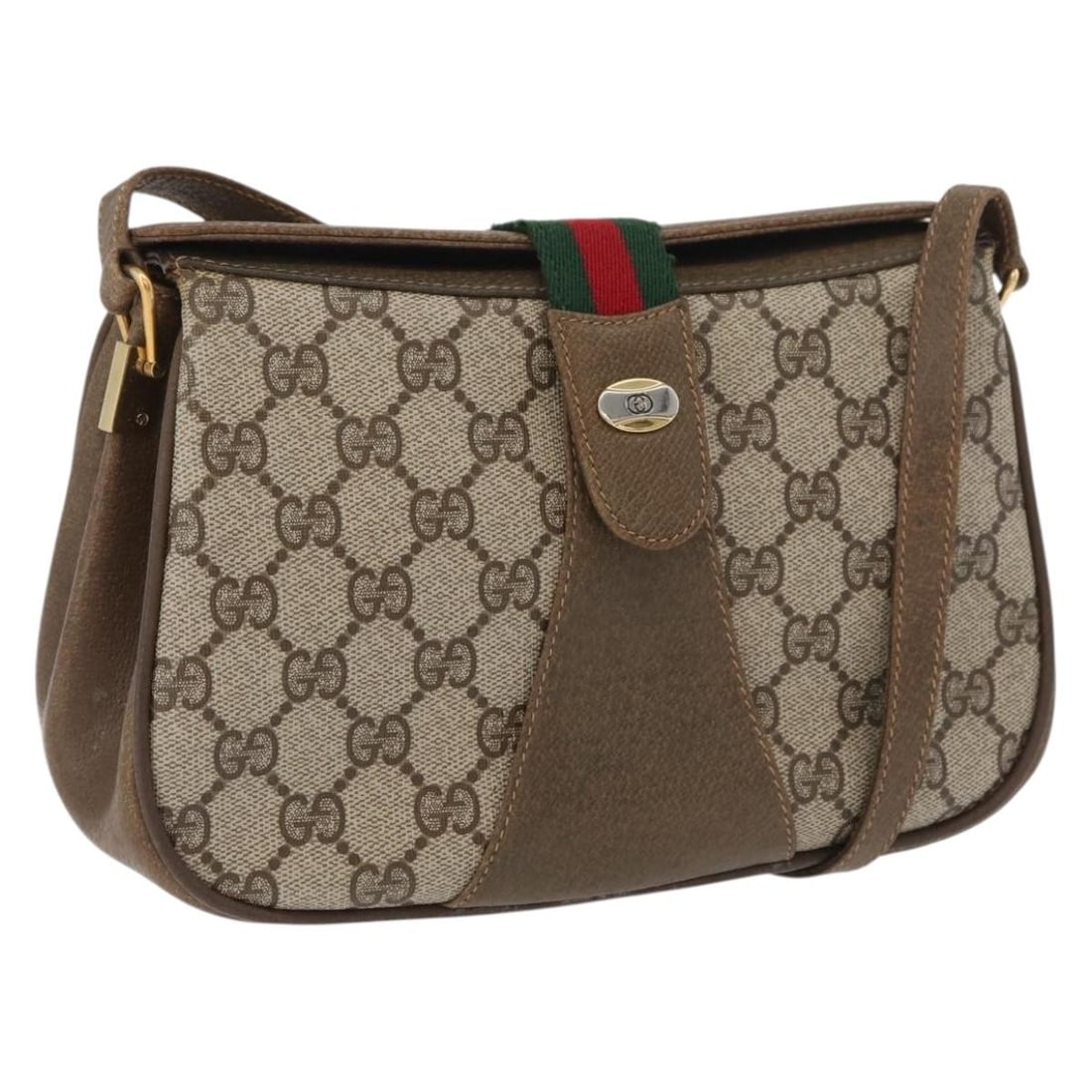 Gucci Sherry Line GG Supreme PVC Shoulder Bag Beige Gold: Gucci Sherry Line GG Supreme PVC Shoulder Bag Beige Gold This Gucci Sherry Line shoulder bag is crafted in beige and gold PVC leather/GG canvas. It features a shoulder strap and was made in Italy. The
